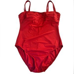 Magic Suit One Piece Swimsuit Red Slimming Double Strap Bathing Suit Size 14